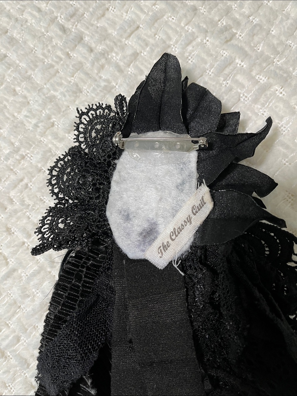 Black Scrappy Flower Pin - Picture 2 of 6